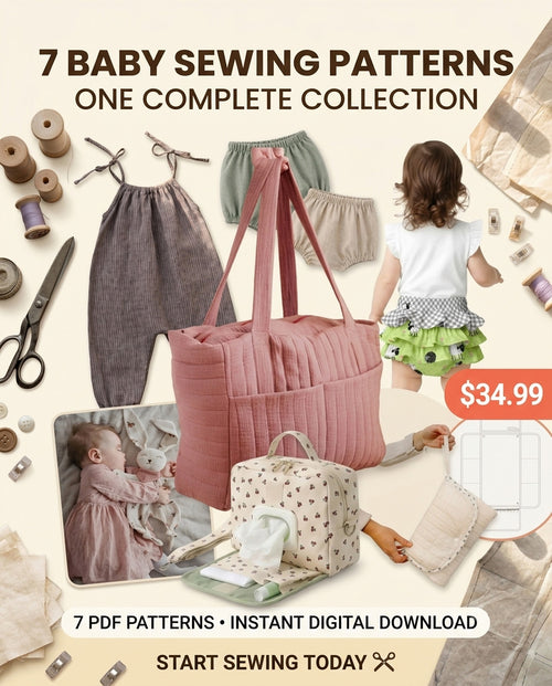 Baby Essentials Sewing Pattern Bundle – 7-in-1 PDF Collection