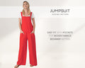 Jumpsuit Beginner Sewing Pattern PDF XS - 4XL, Women Dungaree Pattern