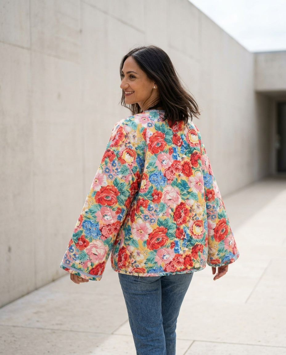 Marie Quilted Coat Sewing Pattern PDF | Beginner Layering Jacket XXS–XXL