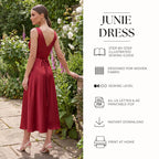 Evening Slip Dress Sewing Pattern PDF | V-Neck Bias Cut Dress US 0–22
