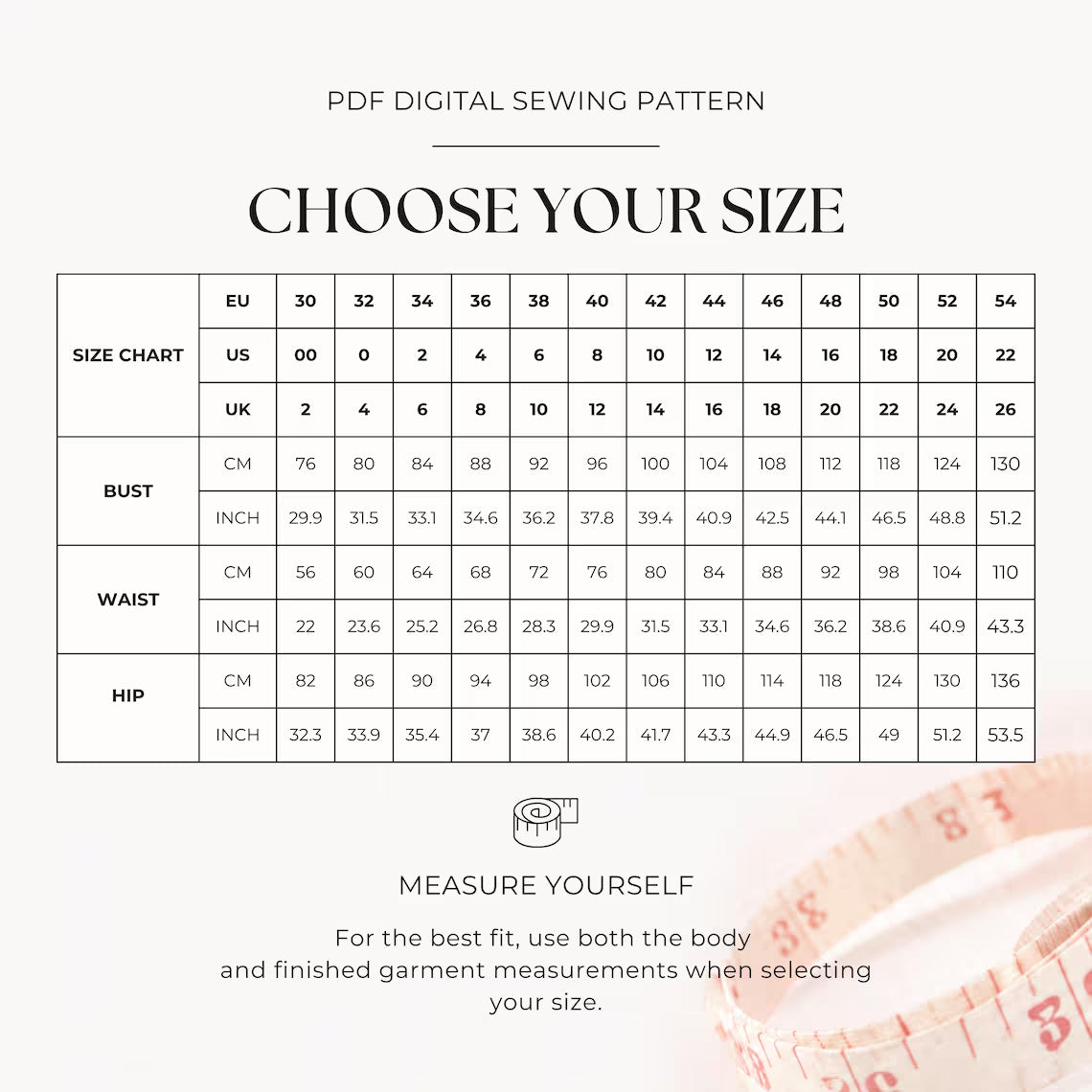 Evening Slip Dress Sewing Pattern PDF | V-Neck Bias Cut Dress US 0–22