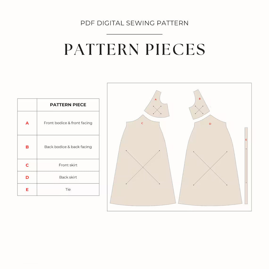 Evening Slip Dress Sewing Pattern PDF | V-Neck Bias Cut Dress US 0–22