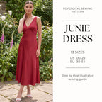 Evening Slip Dress Sewing Pattern PDF | V-Neck Bias Cut Dress US 0–22