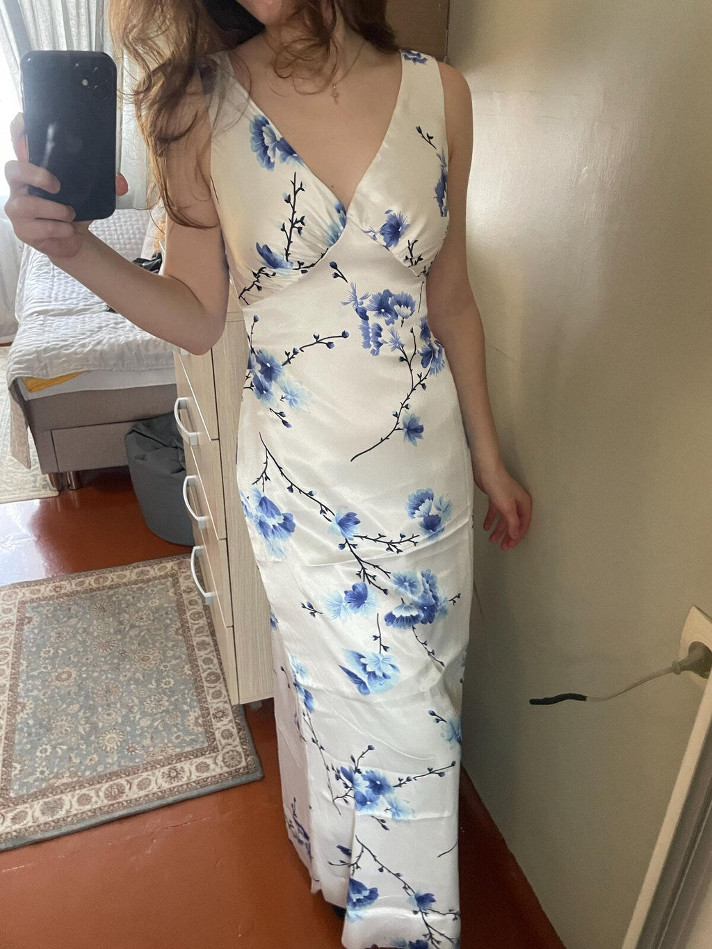 Evening Slip Dress Sewing Pattern PDF | V-Neck Bias Cut Dress US 0–22