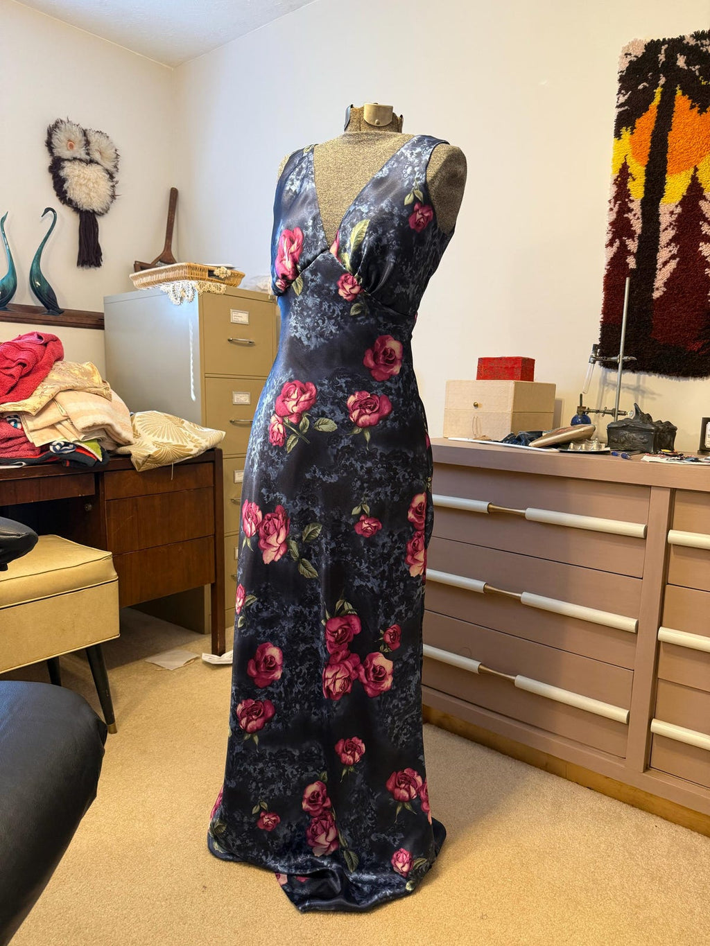 Evening Slip Dress Sewing Pattern PDF | V-Neck Bias Cut Dress US 0–22