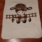 Jumbo Patchwork Highland Cow Baby Blanket Quilt Pattern PDF Download