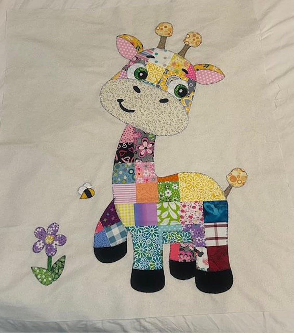 Patchwork Giraffe Quilt Pattern: Applique Baby Blanket PDF Download