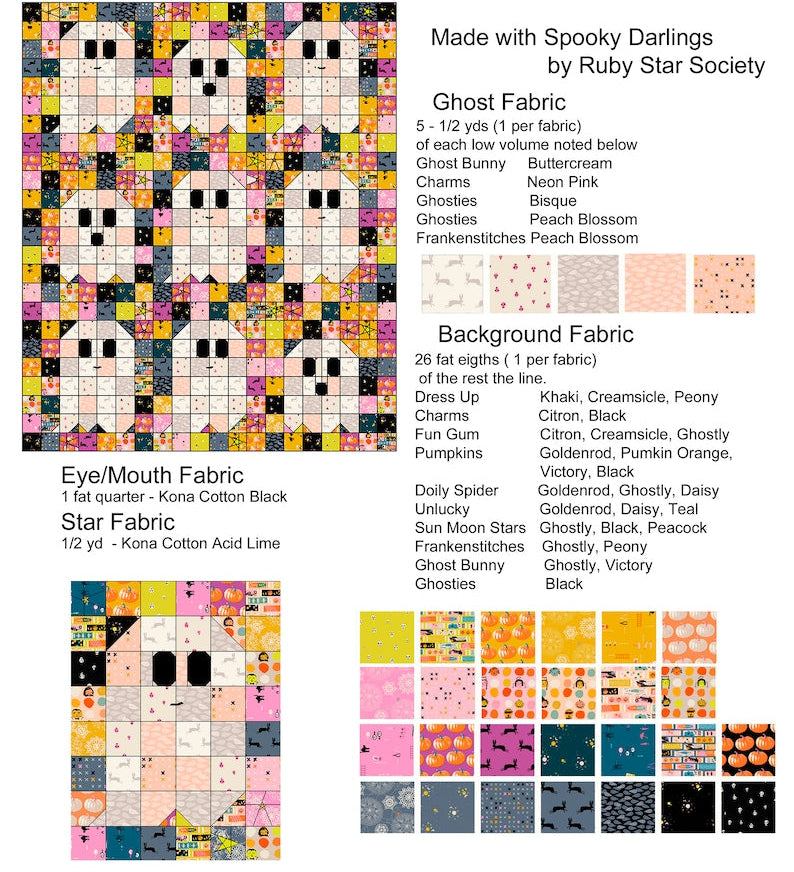 Ghost Party!!! Quilt PDF Pattern Download