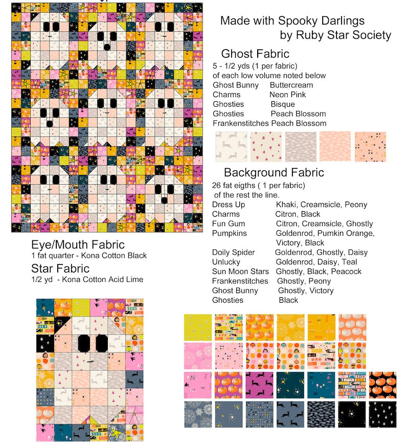 Ghost Party!!! Quilt PDF Pattern Download