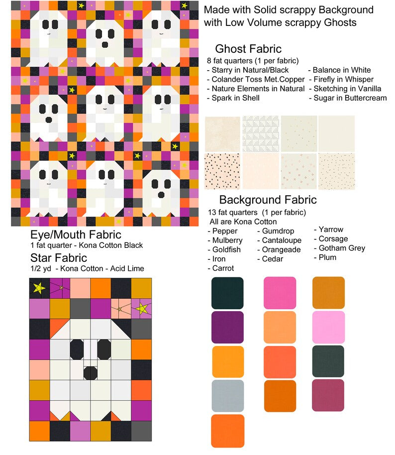 Ghost Party!!! Quilt PDF Pattern Download