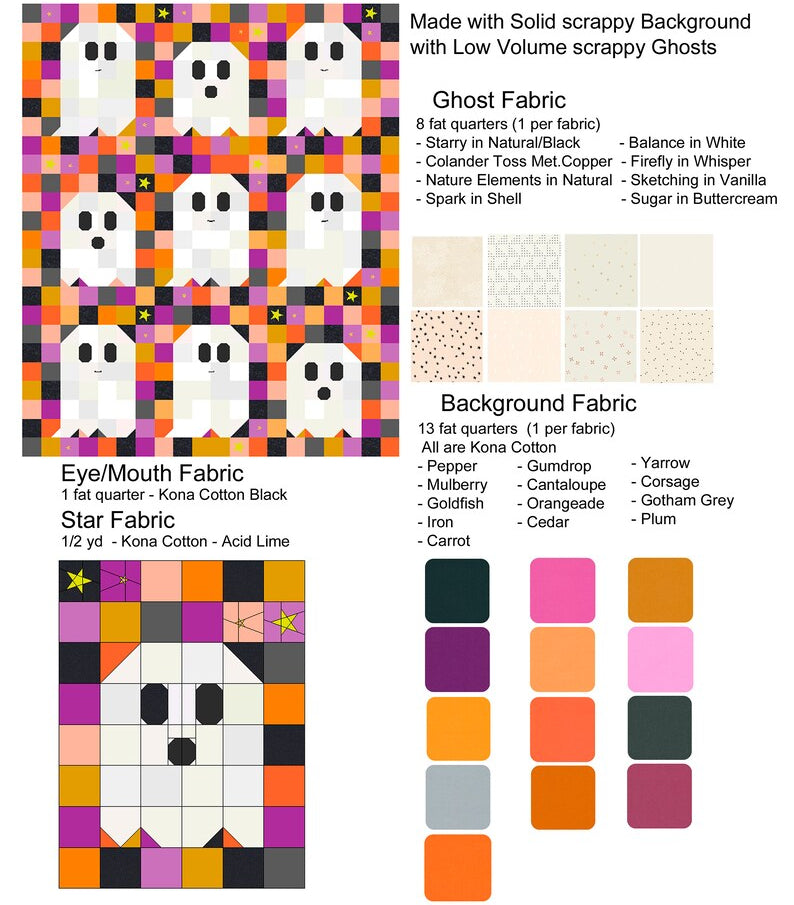 Ghost Party!!! Quilt PDF Pattern Download