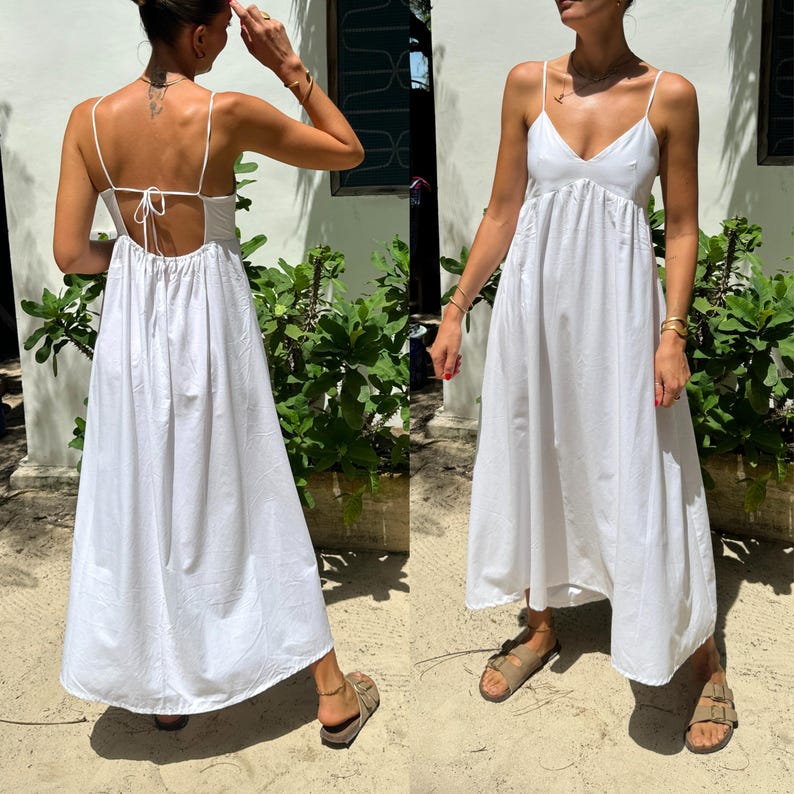 Tie Back Summer Dress Sewing Pattern: Babydoll Sundress (Sizes XXS-XXL) (PDF Pattern)