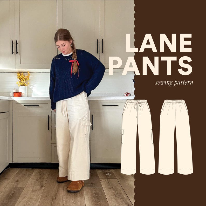 Lane Pants PDF Sewing Pattern | Size Inclusive 0-34 | Beginner Friendly