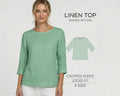 Linen Blouse Sewing Pattern – Women’s Top PDF for Woven Fabrics, Easy & Plus Size