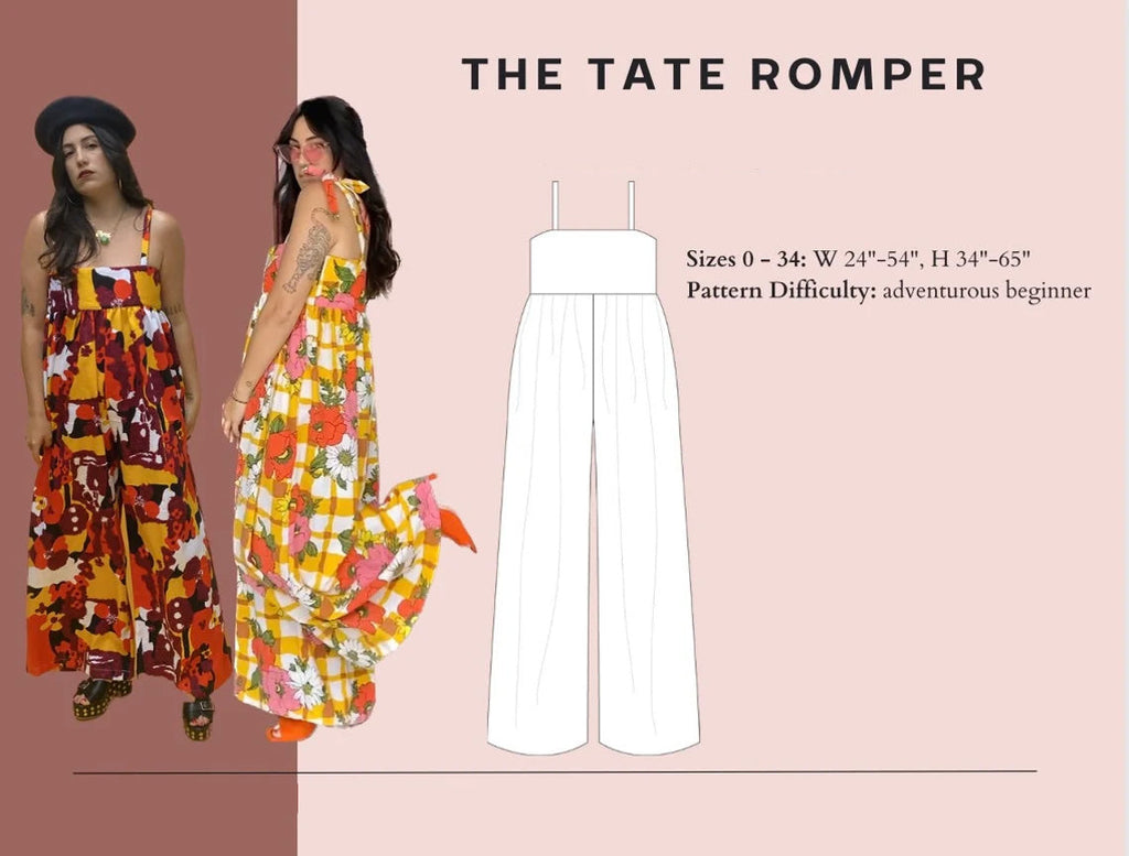 Tate Romper Size Inclusive Sewing PDF Pattern