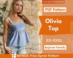 Tie Back Top Sewing Pattern PDF | Women’s Peplum Blouse & Summer Top